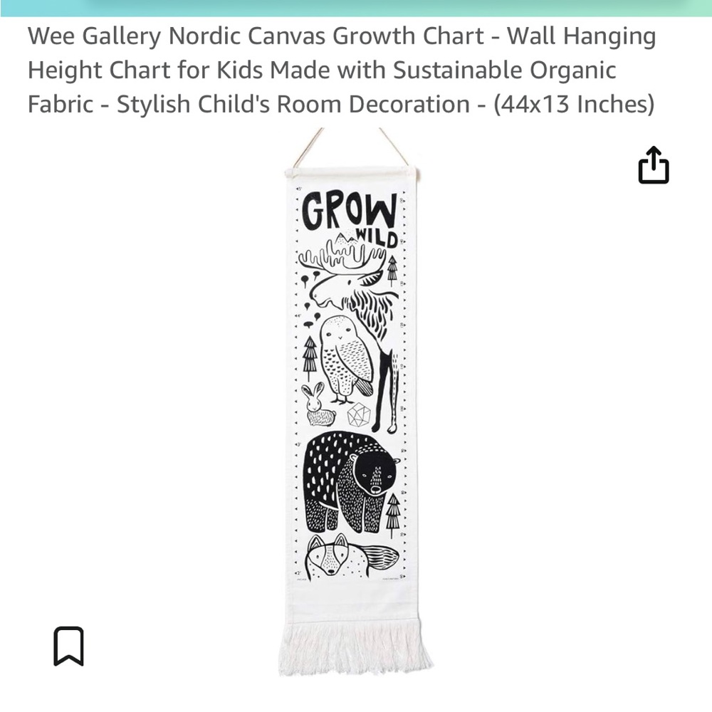 Brand new w/ tags Wee Gallery growth chart Nordic